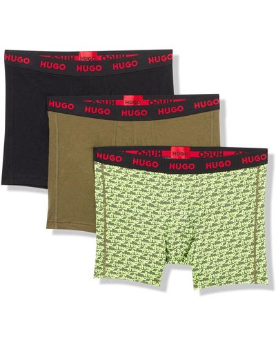 HUGO Three Pack Jersey Cotton Boxer Briefs - Green