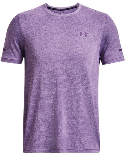 Under Armour S Seamless Stride Short Sleeve T-shirt Purple Xxl