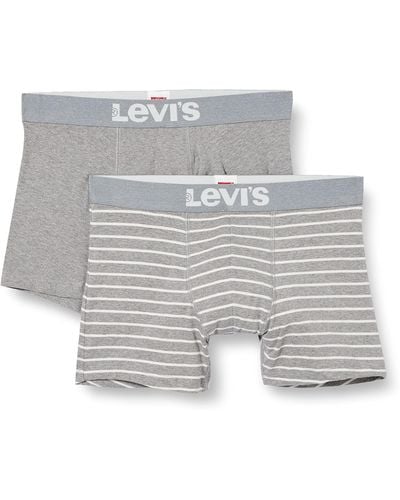 Levi's 4er Pack Levis Vintage Stripe YD B Boxer Brief Boxershorts Unterhose Pant Unterwäsche - Grau