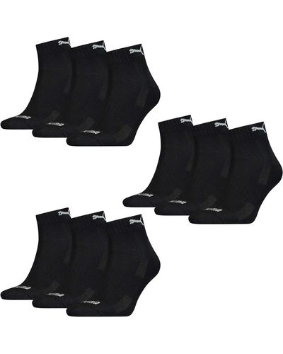 PUMA Quarter-Socken mit Polsterung 3er-Pack - Schwarz