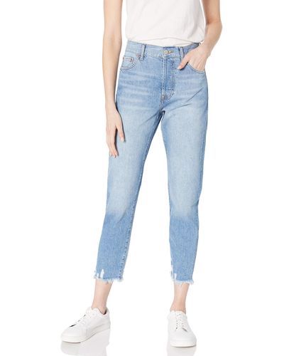 The Drop Audrey High Rise Slim Straight Fit Button-fly Jean Trousers - Blue
