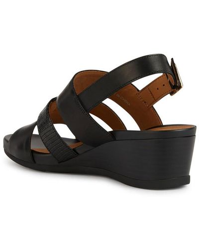 Geox D MARYKARMEN B Wedge Sandal - Schwarz