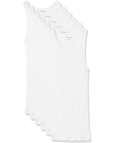 Amazon Essentials Camisetas Interiores de Tirantes Hombre - Blanco