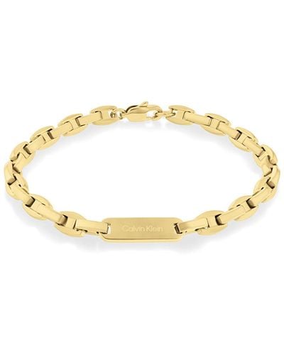 Calvin Klein Jewellery Ionic Plated Thin Gold Steel Chain Bracelet - Metallic