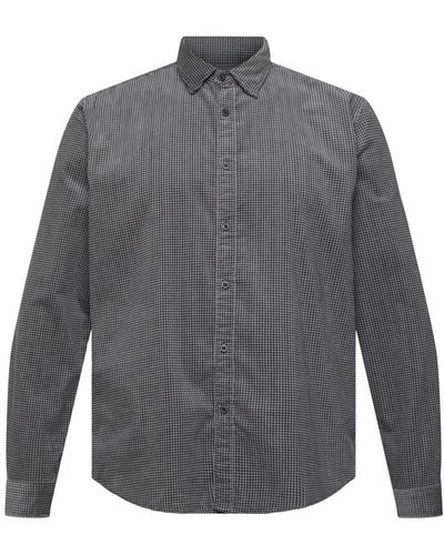 Esprit Edc Houndstooth Corduroy Shirt - Grey