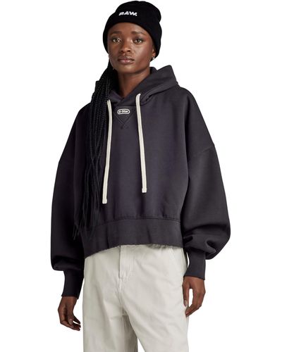 G-Star RAW Oversized Cropped Hoodie - Blue