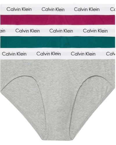 Calvin Klein Slip Lot de 3 Sous-Vêtement Coton Stretch - Blanc