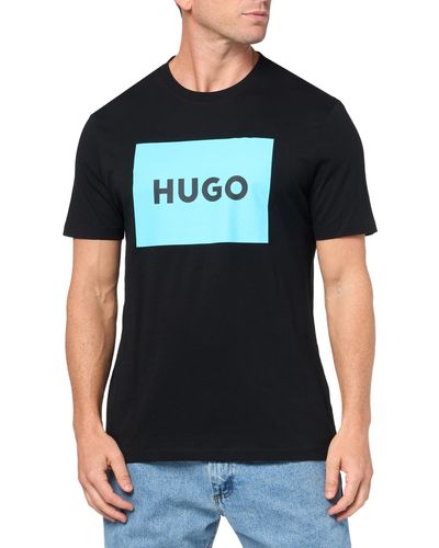 HUGO Big Square Logo Short Sleeve T-shirt - Black