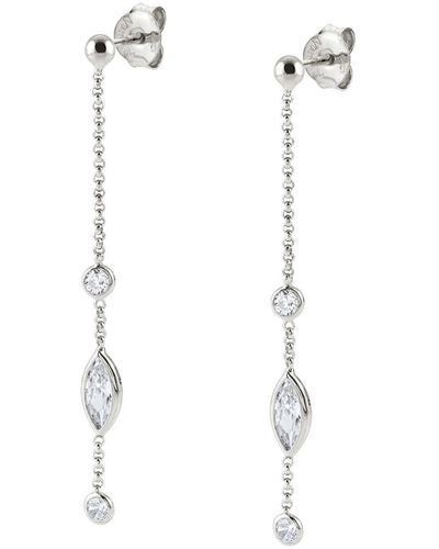 Nomination Earrings Bella Collection In 925 Sterling Silver And Cubic Zirconia. Shuttles - White