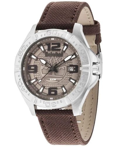 Timberland Brown Leather Strap Watch - Metallic