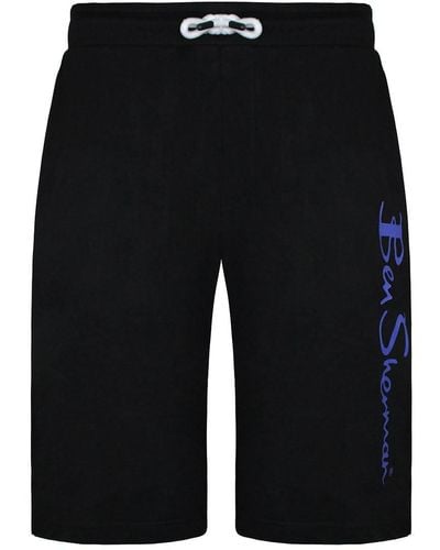 Ben Sherman Large Logo Print S Sweat Shorts 0065221 Black