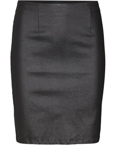 Vero Moda VMMILLY HR Coated Pencel Skirt - Grau