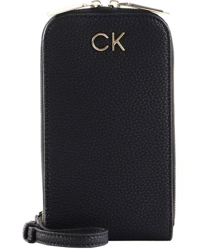 Calvin Klein Portacellulare Donna Re-Lock Phone Crossbody a Tracolla - Nero