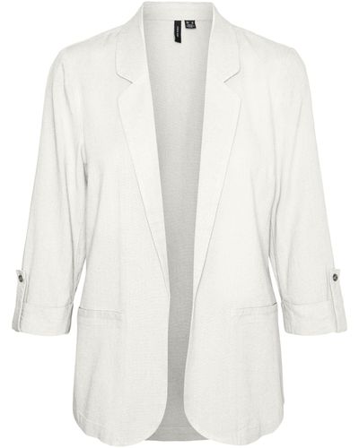 Vero Moda Vmjesmilo 3/4 Loose Blazer Wvn Ga Noos - White