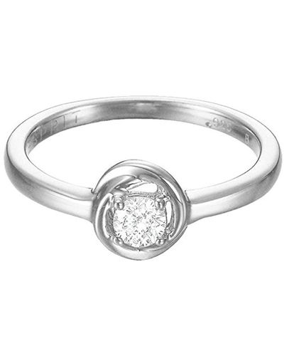 Esprit Essential Ring Twist-it 925 Silver Rhodium-plated Cubic Zirconia Crystal-esrg92759a1 Silver - Metallic