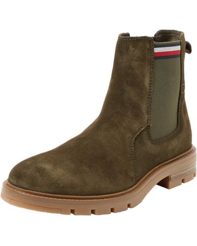 Tommy Hilfiger Low Boot Corporate Suede Chelsea - Brown