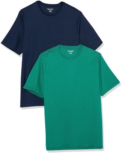 Amazon Essentials T-Shirt mit kurzen Ärmeln und Rundhalsausschnitt in normaler Passform - Blau