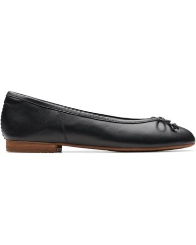 Clarks Fawna Lily Leather Shoes In Black Wide Fit Size 3