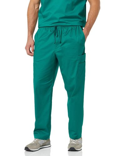 Amazon Essentials Elastic Drawstring Waist Scrub Trousers - Green