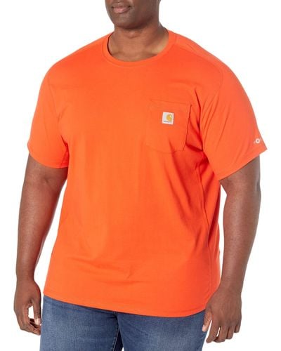 Carhartt Force Relaxed Fit Midweight Short Sleeve Pocket Tee - Orange