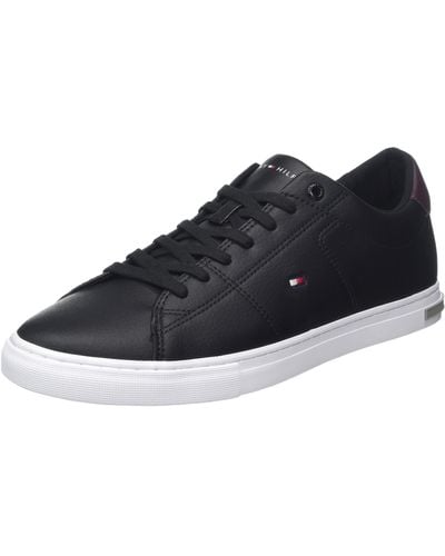 Tommy Hilfiger S Essential Leather Detail Vulcanized Trainer - Blue