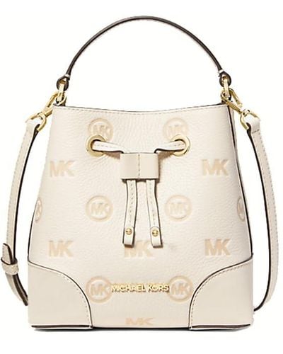 Michael Kors Small Mercer Crossbody Leather Bucket Bag - Lt Cream, Light - Natural