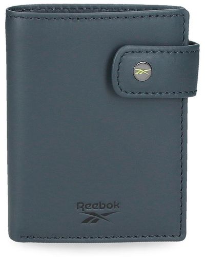 Reebok Switch Vertical Wallet With Click Closure Blue 8.5 X 10.5 X 1 Cm Leather