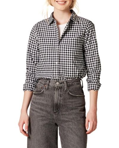 Amazon Essentials Classic-fit Long-sleeve Button-down Poplin Shirt - Gray