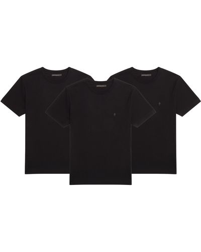 French Connection Pack Crew Black Cotton T-shirts - Regular