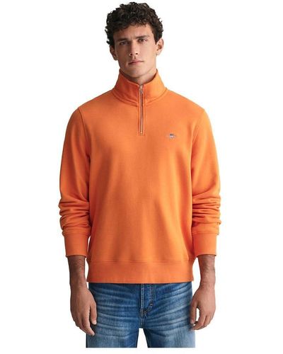 GANT REG Shield Half Zip Sweat Sweatshirt - Orange