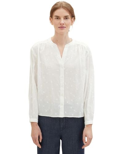 Tom Tailor Tunica Bluse mit Muster - Weiß
