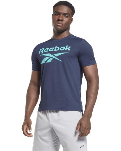 Reebok Workout Ready Short Sleeve Graphic T-Shirt - Blu