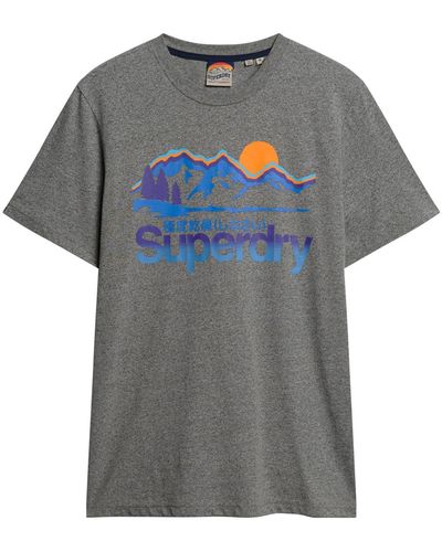 Superdry Core Logo Great Outdoors T-Shirt Asphaltgrau Gesprenkelt L - Blau