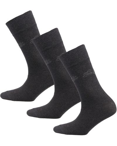 Tom Tailor Basic Socken 3er-Pack anthrazite 35-38 - Schwarz