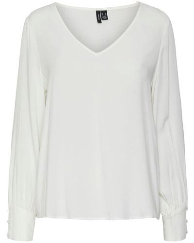 White Vero A/s | Sweater Moda V-neck Ls Lyst Pullover Vmevie Bestseller in UK Ga Noos