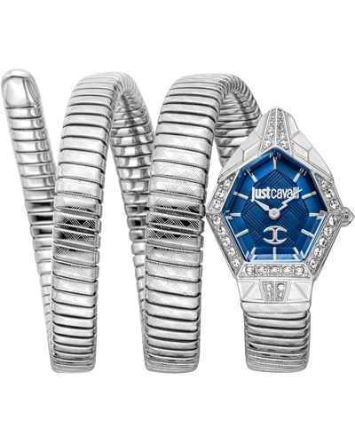 Just Cavalli Analog Quarz Uhr mit Edelstahl Armband JC1L304M0015 - Blau