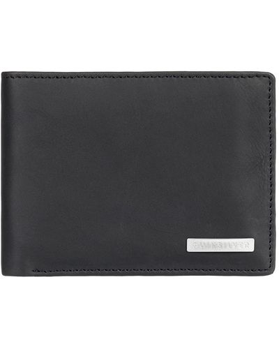 Quiksilver Leather Bi-Fold Wallet - Zweifach faltbares Leder-Portemonnaie - Männer - M - Schwarz