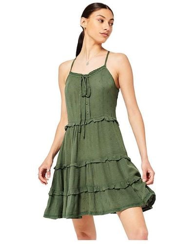 Superdry Vintage Broderie Cami Dress - Green