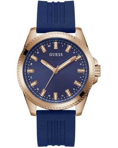 Guess Uhr Armbanduhr Analog Champ GW0639G3 Silikon - Blau