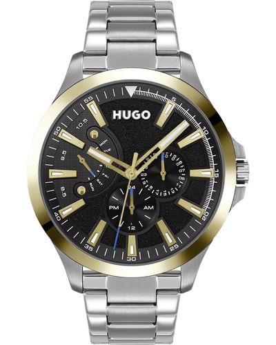 HUGO #leap Quartz Watch With Stainless Steel Strap - Grey