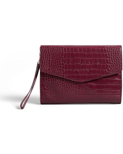 Ted Baker Crocey Env Pouch S Deep Purple One Size - Red