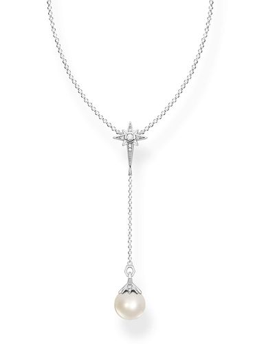 Thomas Sabo Ke1986-167-14 Necklace Pearl With Star Sterling Silver 925 - Multicolour