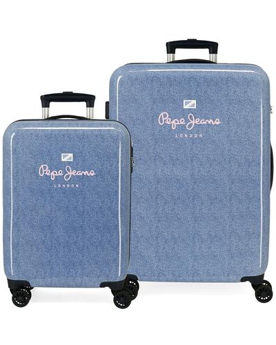 Pepe Jeans Lena Juego de maletas Azul 55/68 cms Rígida ABS Cierre de combinación lateral 104L 6 kgs 4 Ruedas equipaje mano