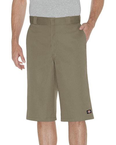 Dickies 15 Inch Inseam Work Short With Multi Use Pocket, Khaki, 38 - Natural
