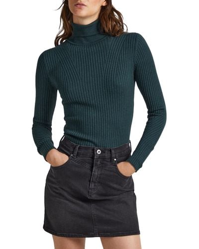 Pepe Jeans Dalia Rolled Collar Pullover Sweater - Negro