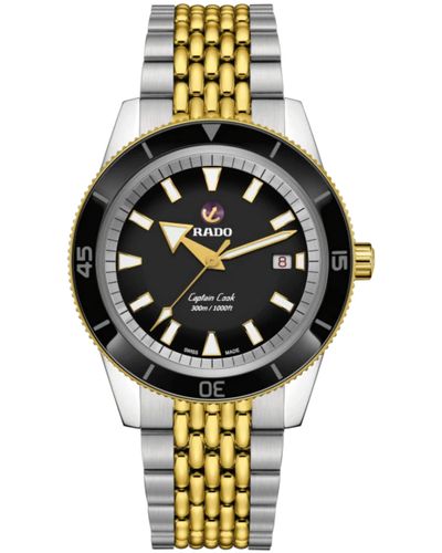 Rado Captain Cook Automatic Diving Watch With Stainless Steel Strap - Metallic
