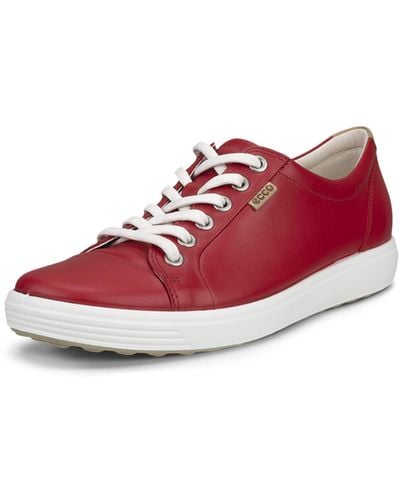 Ecco S Soft 7 430003 Leather Chili Red Sneakers 5-5.5 Uk