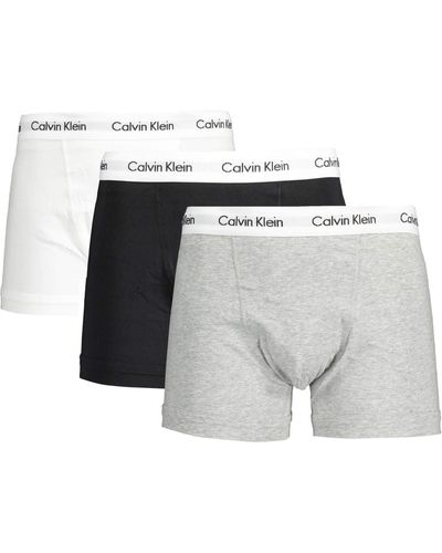 Calvin Klein Lot de 3 boxers en coton – Tissu extensible – Taille basse – Pour homme - - Large - Blanc