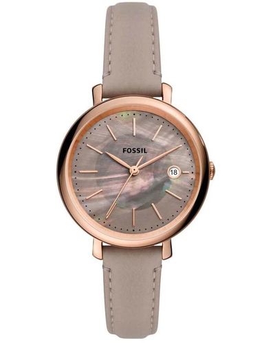 Fossil Analogue Quartz Watch With Leather Strap Es5091 - Multicolour
