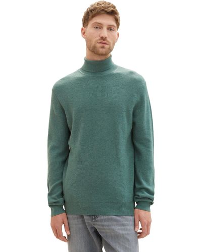 Tom Tailor 1038241 Cosy Turtle-Neck Strick-Pullover - Grün